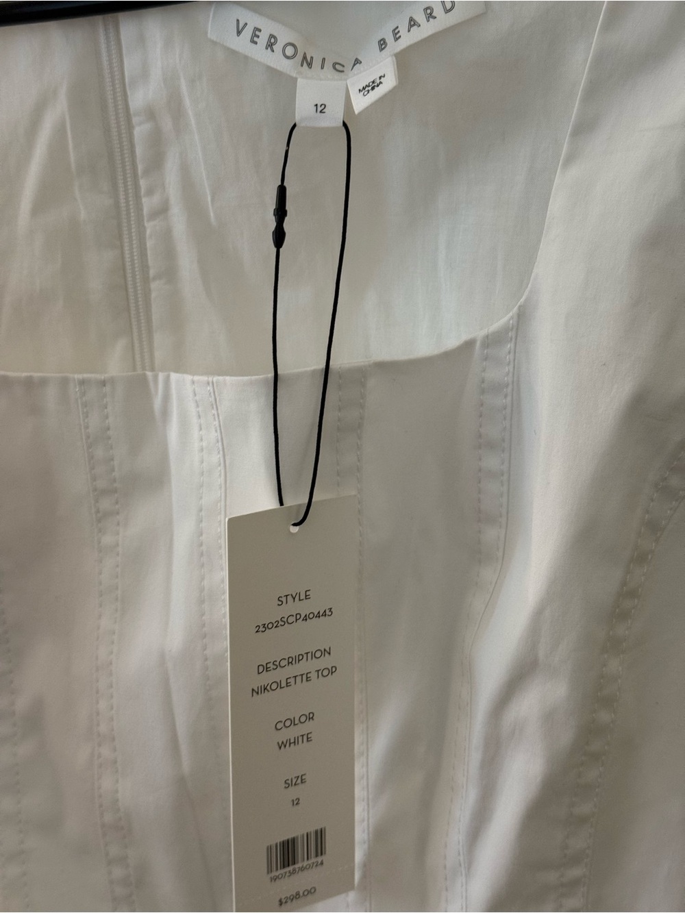 Veronica Beard White Nikkolette Sleeveless Top - Picture 3 of 3